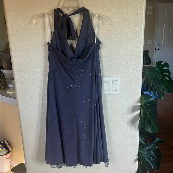 Ruby Rox Grey Halter Ruched Cocktail Dress - Picture 3 of 3